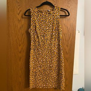 Small mustard-leopard office dress